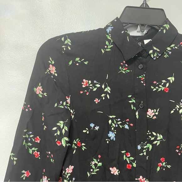 H & M Divided Long Floral Button Down Dress/ Long Shirt With Long Sleeves Size S - Picture 13 of 13
